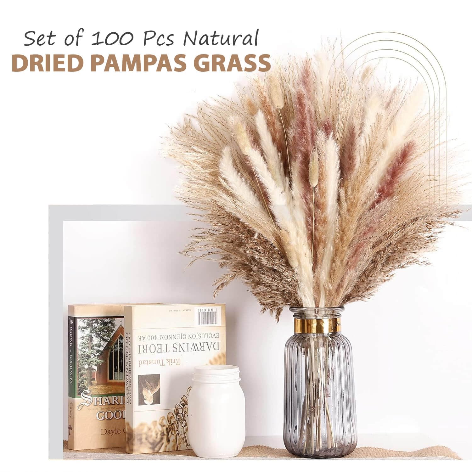 tied ribbons set of 100pcs natural dried pampas grass contains real rabbit bunny tail reed pampas boho bouquet artificial flowers for table vase, party wedding & home decoration product description (17 inch length) tied ribbons set of 100pcs natural dried pampas grass contains real rabbit bunny tail reed pampas boho bouquet artificial flowers for table vase, party wedding & home decoration product description (17 inch length)